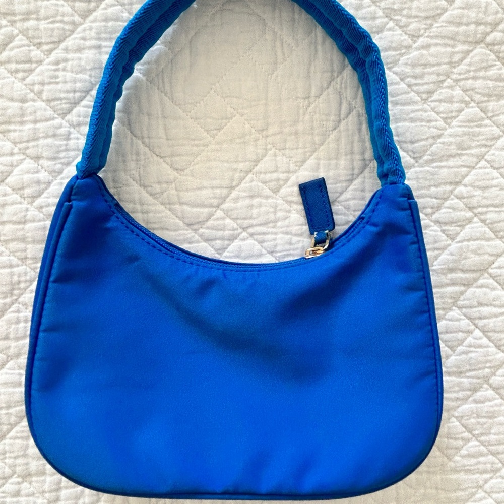Auth PRADA Logo Mini Shoulder Bag Blue Nylon - Picture 2 of 10